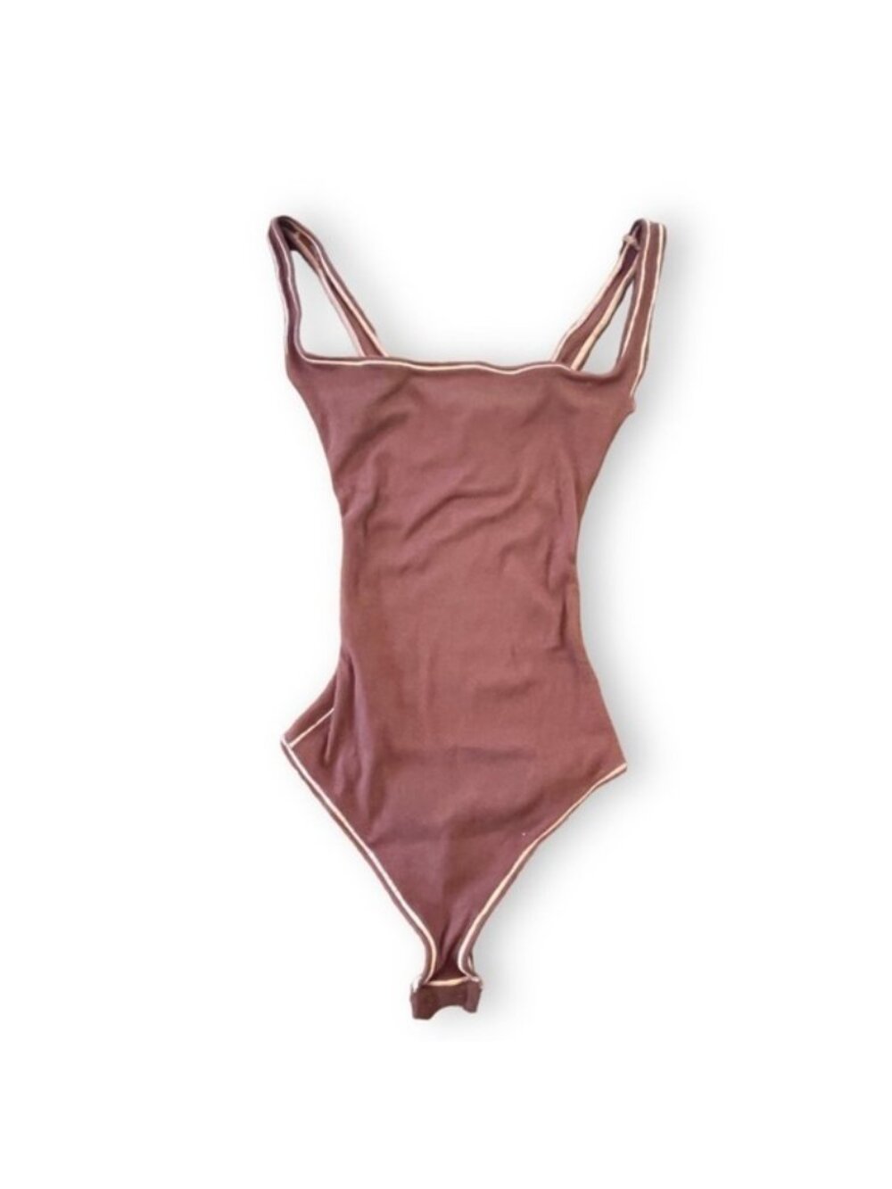 NWT SKIMS Ribbed Thong Bodysuit XXS (US 00–0) Chocolate Brown MSRP $72